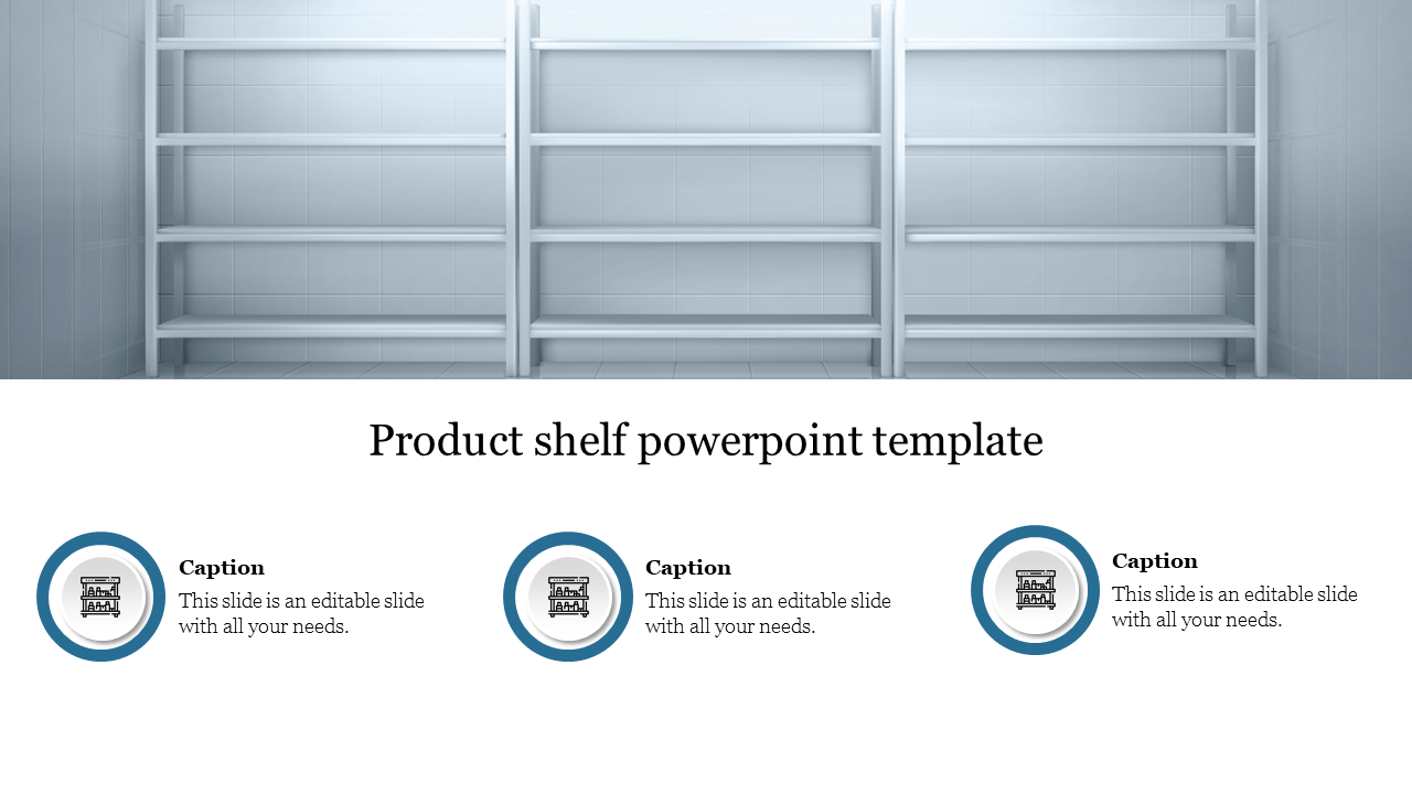 Try the Best Product Shelf PowerPoint Template Slides